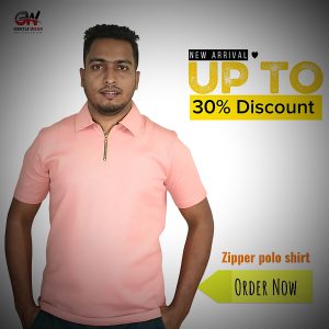 Solid Color Zipper Polo Shirt for Men - Gantle Wear Premium Collection BD
