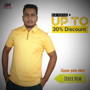 Gantle Wear Stylish Zipper Polo Shirt for Men - Best Casual Wear in Bangladesh