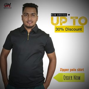 Premium Zipper Polo Shirt.