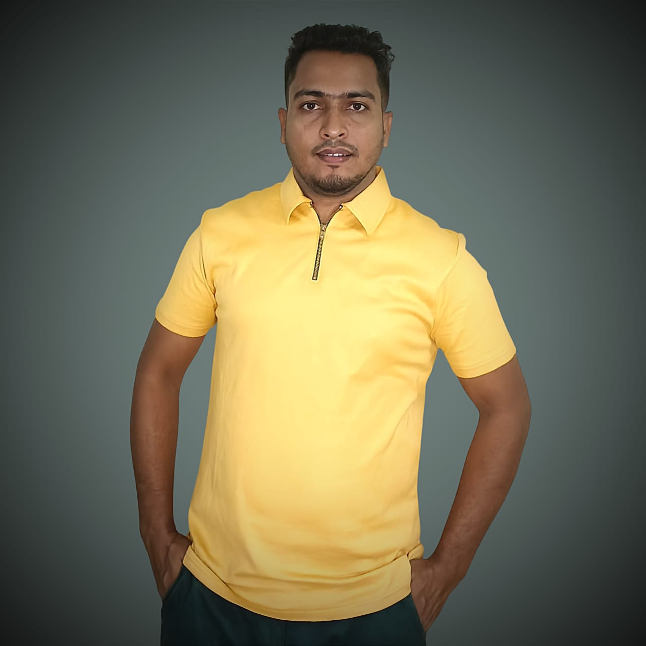 Stylish Men’s Zipper Polo Shirt – Gantle Wear - Image 3