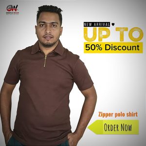 Man's Zipper Polo Shirt.