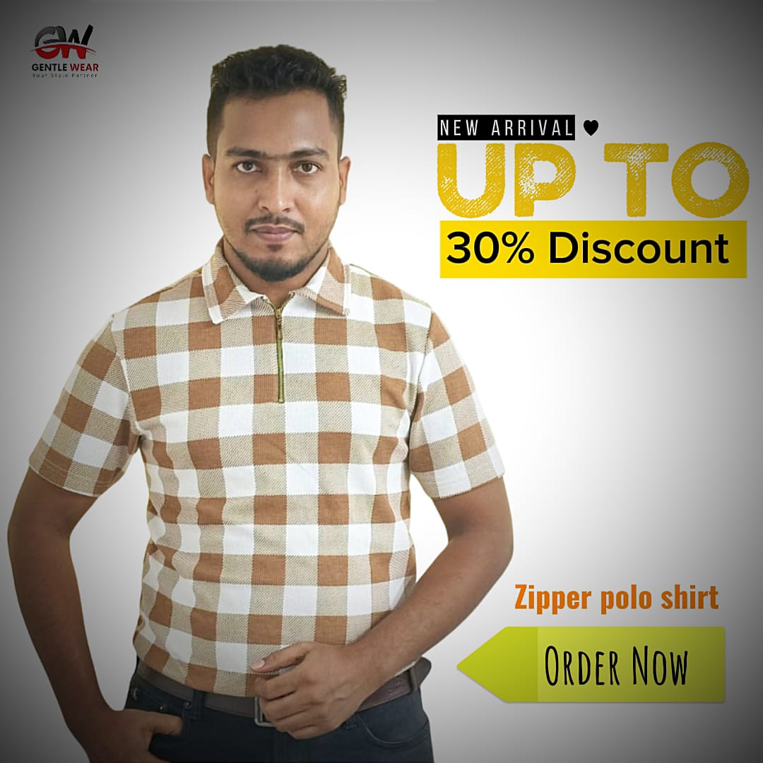 Premium Zipper Polo Shirt for Men by Gantle Wear - Casual Fashion Bangladesh