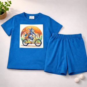 kids t-shirt set -Royal Blue