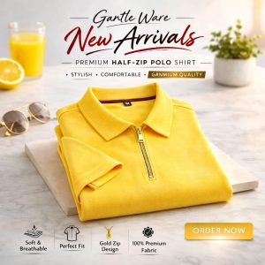 Stylish Men’s Zipper Polo Shirt – Gantle Wear