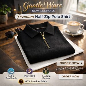 Premium Zipper Polo Shirt.