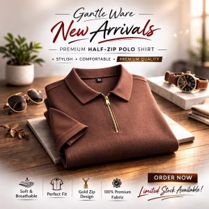 Man's Zipper Polo Shirt.