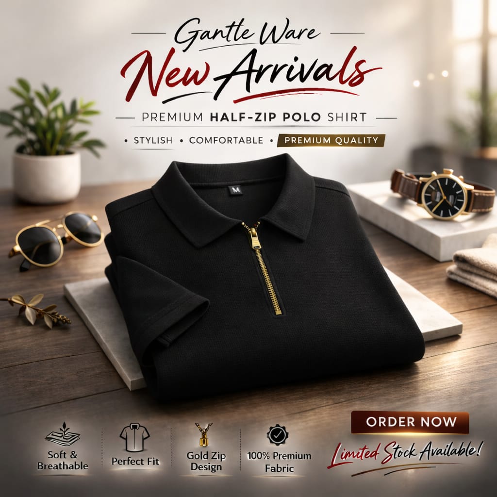 Premium Zipper Polo Shirt. - Image 3